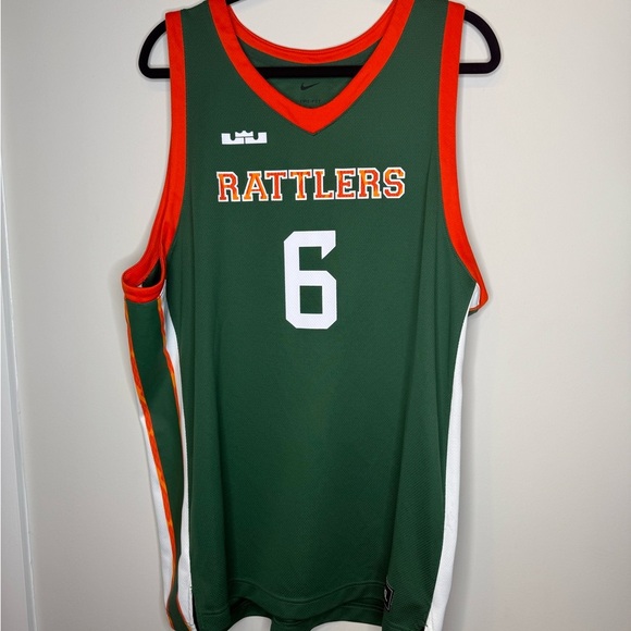 Men's Nike x LeBron James Green Florida A&M Rattlers Basketball Jersey - Picture 3 of 9